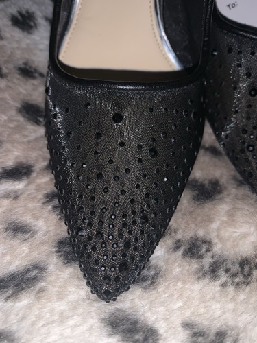 Jessica Simpson Sheer Black Stilettos w/ Swarovski Crystals (Size 8.5) - Picture 3 of 6