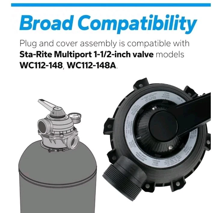 Plug and Cover Assembly fit for Sta-Rite Filter Multiport Valve, 77704-0104 Pool - Image 3 of 4