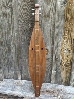 Vintage Handmade 4 String Teardrop Mountain Dulcimer– Black Walnut – Mack Burton