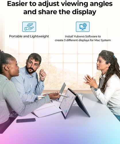 YUBWVO Dualviews 2K Dual Screen 15.6" Foldable Portable Laptop Monitor USB-C - 第 8/9 張圖片