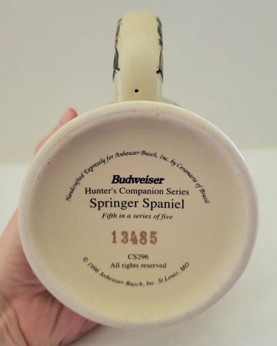 VINTAGE 1996 BUDWEISER HUNTER'S COMPANION SERIES "SPRINGER SPANIEL" STEIN CS296 - Picture 7 of 7