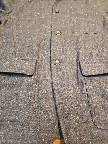 Taylor Stitch Navy Blue Size 36 Speckled Wool Coat Double Pockets Gorgeous - Picture 6 of 12