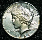 1924-s Peace Silver Dollar.  AU Detail.   Toned