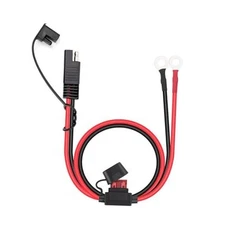 2FT 18AWG Extension Cable ，SAE to O Ring Terminal Harness with 15A Fuse, 2-Pin 