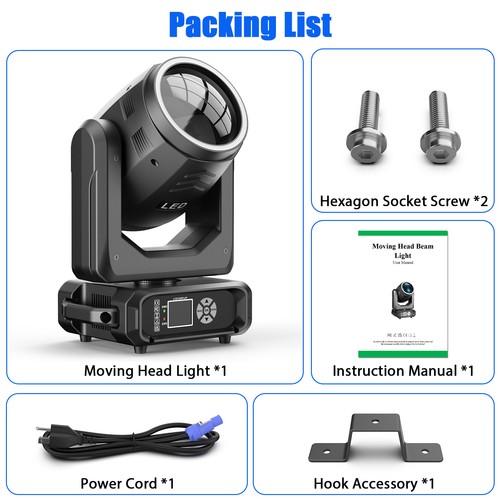 250W 18Prism Moving Head Stage Lighting LED Beam RGB Gobo DMX DJ Disco Light - Picture 6 of 12