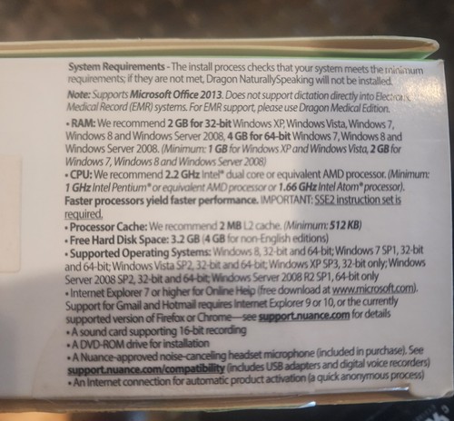 Dragon Naturally Speaking 12 Home Edition • Complete Open Box - Picture 2 of 3