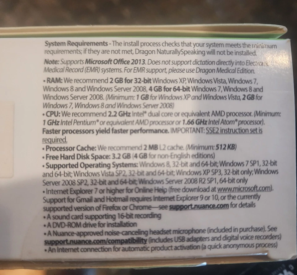 Dragon Naturally Speaking 12 Home Edition • Complete Open Box - Image 2 of 3