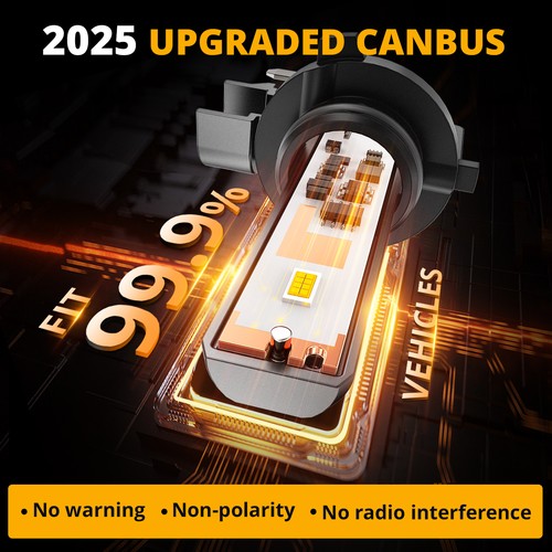 AUXBEAM HB4 9006 LED Bombilla Antiniebla Lámpara de Conducción Amarillo 3000K Alta Potencia Sin Ventilador - Imagen 5 de 12