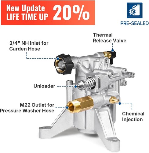 7/8" Welle Vertikal Hochdruckreiniger Pumpe 3000 PSI @ 2,5 GPM Pumpe für 308653045 - Bild 2 von 6