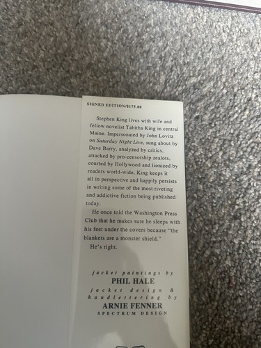 SIGNED/UNNUMBERED Stephen King Insomnia in Dust Jacket Ziesing PC Copy?? RARE!!! - Foto 13 di 15