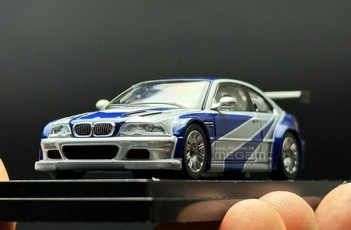 Caja AR 1:64 casi real BMW E46 M3 GTR Need For Speed modelo diecast - Imagen 10 de 13