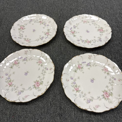 Mikasa Remembrance 7 3/4" Salatteller Elfenbein Bone China Goldrand 4er Set