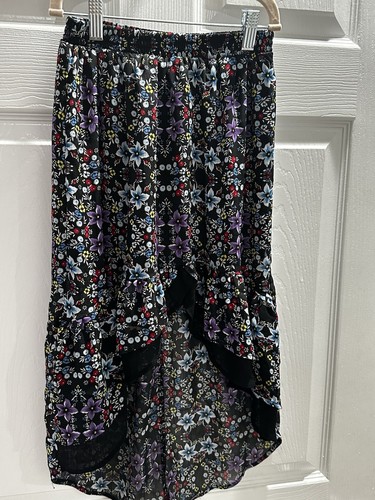 Long Sleeve White Shirt Size 7/8 High Low Skirt Floral outfit set - Picture 5 of 6