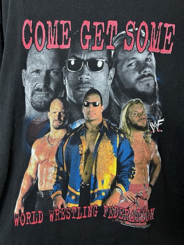 Vtg 2000 WWF Shirt Come Get Some Size XL Stone Cold Steve Austin Rock Jericho - Picture 2 of 5
