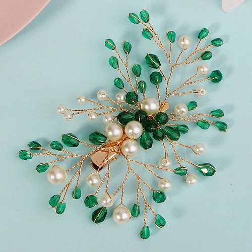 Crystal Pearl Hair Clip Baby Bridal Headpiece Ornament Decorative - Picture 10 of 12