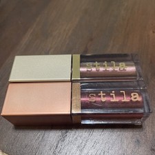 Two New Stila Shimmer  Glow Liquid Eye Shadows Pigalle  Rockin  Rose