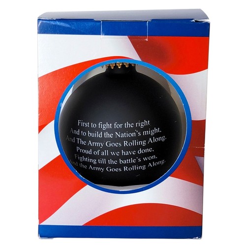 US Army Christmas Ornament Ball Black Gold Military Veteran USA America Decor - Picture 3 of 8