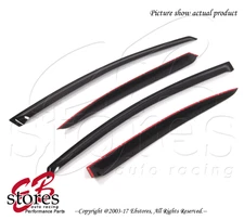 Black Tinted Out-Channel Vent Visor Deflector 4pcs For 2006-11 Honda Civic Sedan