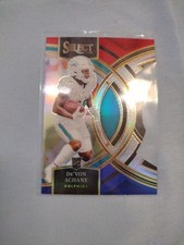 2023 Panini Select- Premier Level De'Von Achane#176 Red & Blue Prizm Die-Cut(RC)