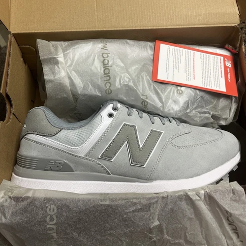 New Balance Men's 574 Greens V2 Golf Shoes - Size 12 Wide - Light Grey - NIB