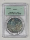 1883 O Morgan dollar PCGS MS64 light blue green toning