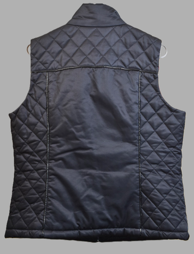 Jones Wear Quilted Zip Black Vest Jacket Womens Large Red/Black Plaid Lining EUC - Picture 2 of 11