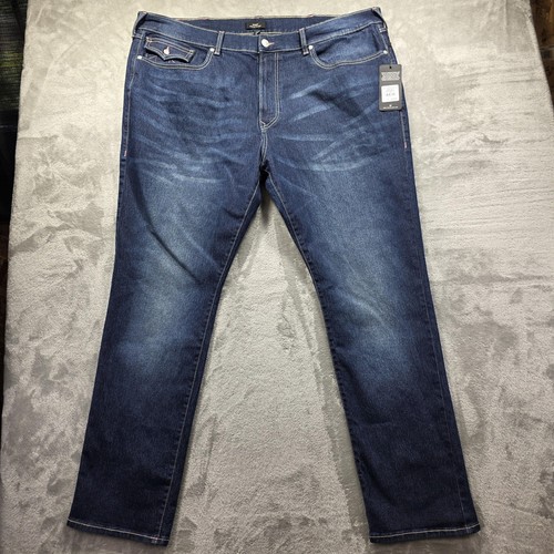 True Religion Jeans Mens 46x34 Ricky Relaxed Straight Flap Pockets Denim New - Picture 2 of 13