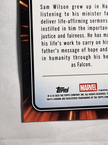 2025 Topps Chrome Marvel Falcon Human Torch 01/39 - Picture 10 of 10