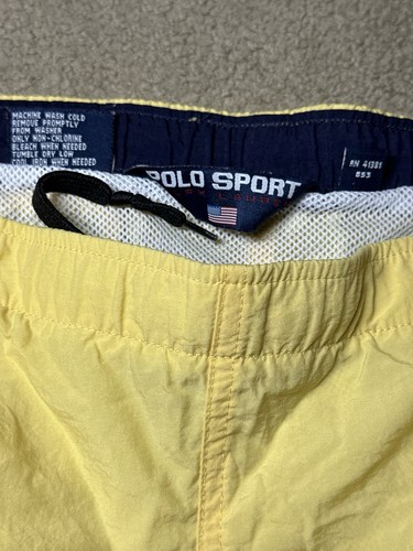 Raro costume da bagno vintage POLO SPORT Ralph Lauren logo giallo anni 90 taglia M - Foto 3 di 10