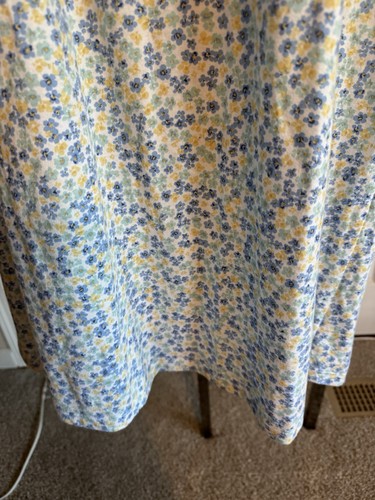 Adonna Fresh Compy Nachthemd Baumwolle blau weiß Blumen Kurzarm Rundhals XL - Bild 7 von 9