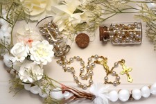 12 Large Guadalupe Gold Rosary Glass Beads Rosary Necklace Recuerdos De Bautizo