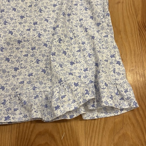 Eileen West Nightgown Medium White Blue Babydoll Ruffle Floral Cottage Short - Picture 5 of 11