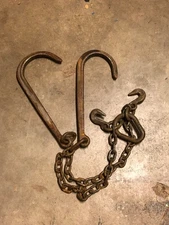 5/16'' Chain J Hook 15" Tow Chain Car Transport Long Shank T & Grab Hook Used