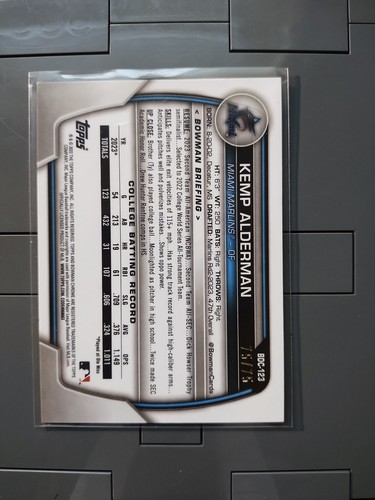 2023 Bowman Draft Chrome Sapphire Yellow Ref #75/75 1st Bowman Kemp Alderman  - Picture 2 of 3