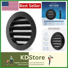 WSGB 4-Inch Black Aluminum Soffit Vent with Insect Screen