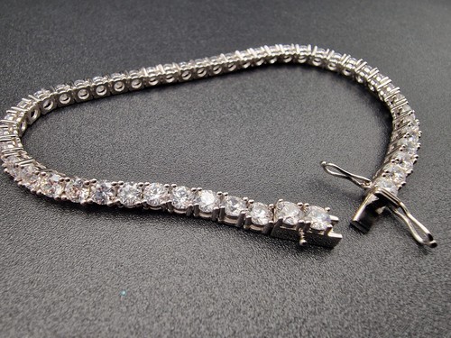 Diamond Tennis Bracelet Platinum Plated 925 Lab Created 21.6 Carat 8" - Picture 11 of 17