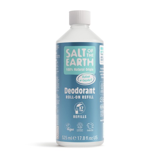 Salt of the Earth Natural Deodorant Roll On Refill Bottle x7 Uses Vegan 525ML - Picture 7 of 82