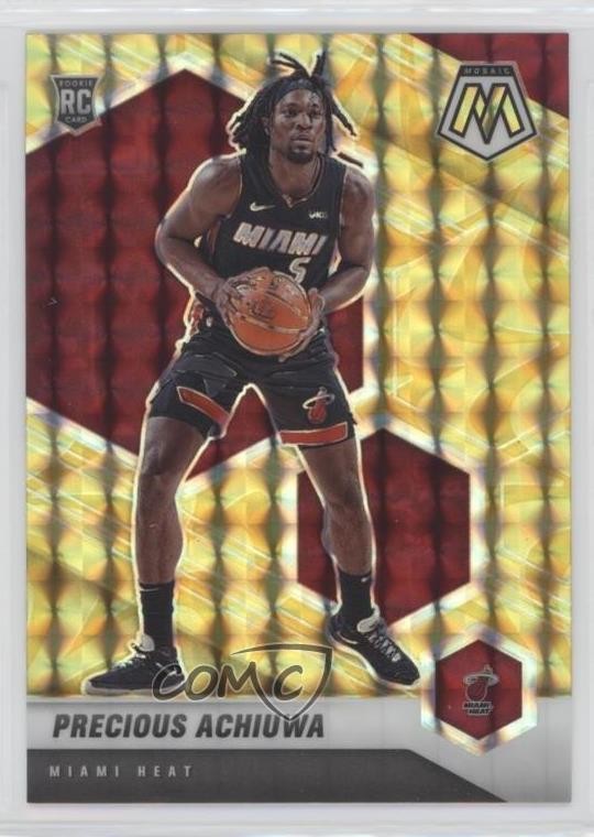 2020-21 Panini Mosaic Reactive Yellow Prizm Precious Achiuwa #215 Rookie RC 0a3