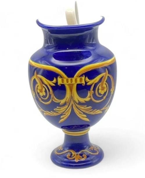 Vintage Fratelli Mari Deruta Mojelica Pottery Pitcher Vase 11-¾” Renaissance 668 - Image 2 of 4