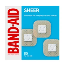 BAND-AID Brand Sheer Spots Adhesive Small Square Bandages, Sterile, Individually