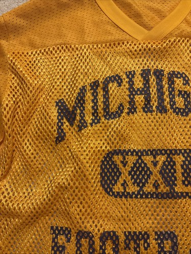 Vintage Starter Michigan Football Practice Jersey Mens Large Maize And Blue - Picture 9 of 20