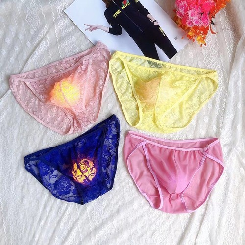 Slip bikini uomo pizzo trasparente marsupio perizoma G slip traspirante taglia M 2XL - Foto 11 di 21