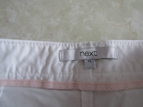 Women's Next White Stretch Denim Hot Pant Shorts UK Size 14 - Picture 3 of 3