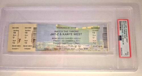 JAY-Z AND KANYE WEST 2011 WATCH THE THRONE TICKET STUB LAS VEGAS MGM GRAND PSA 7 - Picture 2 of 4