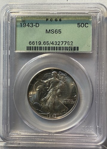 1943-D Walking Liberty Half Dollar - PCGS MS65 - FREE SHIPPING