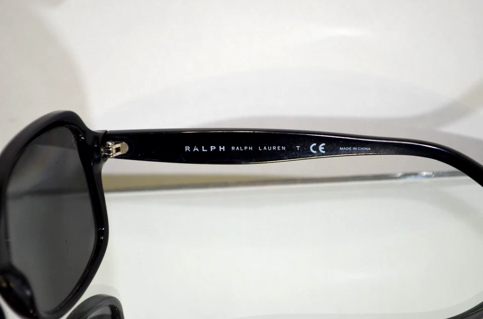 Ralph Lauren Logo Sunglasses Black/Silver Black Lenses Oversized RA5216 1377/11 - Image 3 of 4