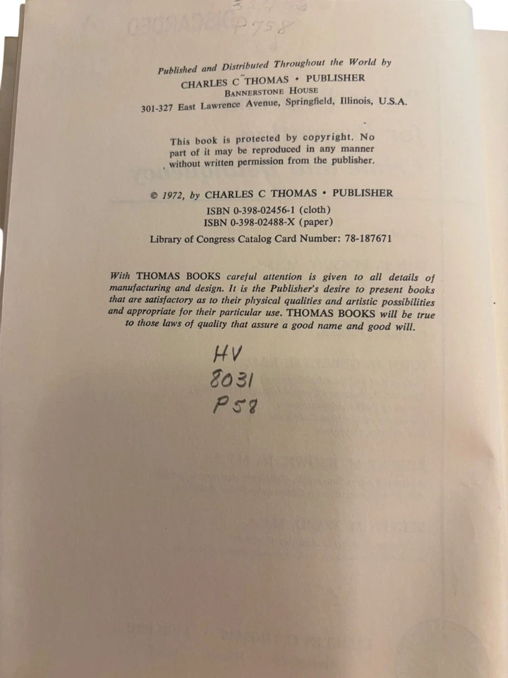 Police Programs for Preventing Crime and Delinquency Pursuit 1972 Charles C Foto 4 de 4