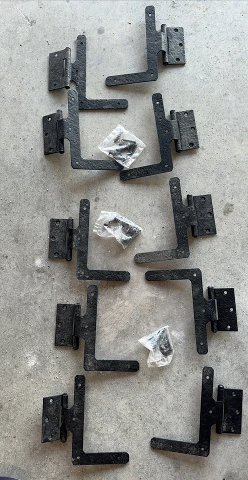 7-дюймовые чугунные дверные петли, L-образная форма 10 шт. 5 пар штифт съемный NOS - Изображение 2 из 4