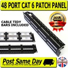 19” 2U 48 Port Way Cat6 Ethernet RJ45 Patch Panel Network Rack Mount Hub Switch