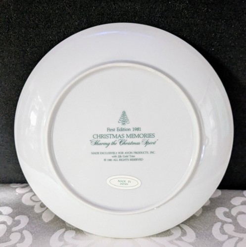 Christmas-1981 Avon SHARING CHRISTMAS SPIRIT Collector Plate E. Wedgwood, Ø8.8" - Picture 3 of 4